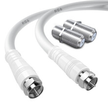 TUOLNK RG6 TV Aerial Cable F Male to F Male High Speed RG6 Coaxial Cable with F Female Compression Connector 75 Ohm, for Cable Box, TV, Satellite, Di