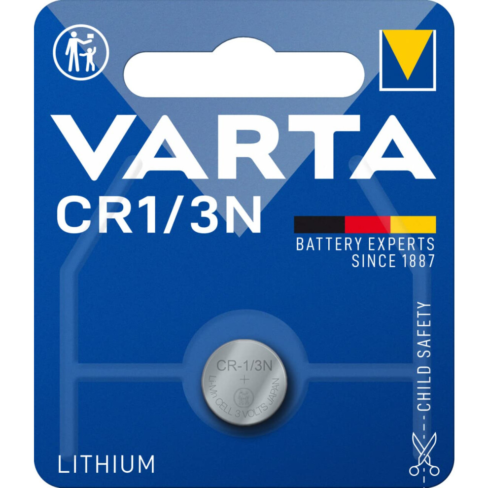Varta Batteries Electronics Cr1/3N Lithium Button Cell 3V Battery 1-Pack, Button Cells In Original Blister Pack Of 1