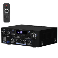 Stereo Audio Amplifier 2 Channel, 1000W Bluetooth 5.3 Amp TPA3116 Chip, Hifi Amplifier for Two 50W x2 Speakers of About 8 Inches, USB/FM/MIC, for TV,