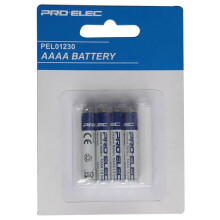 PRO ELEC PEL01230 Alkaline AAAA 1.5V Battery, 4 Pack