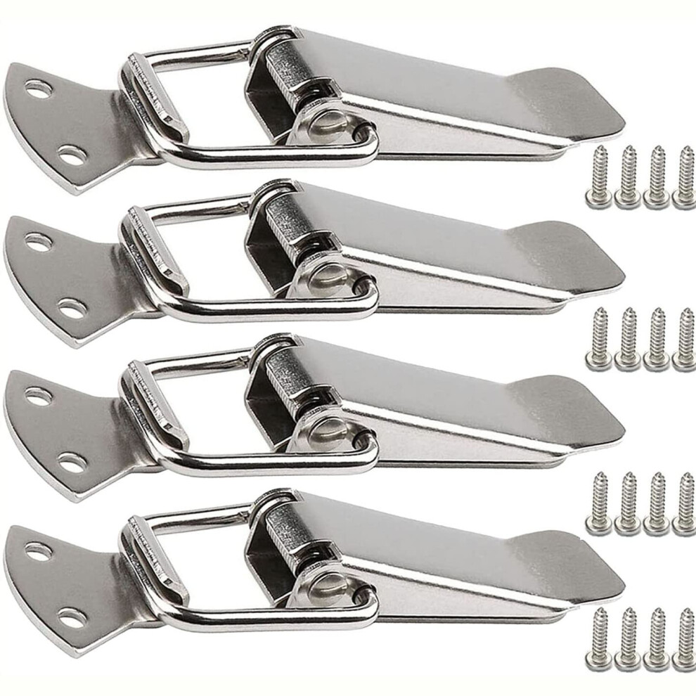 Litensh Stainless Steel Tension Clasp With Screws, 56Mm Lever Clasp, Spring Toggle Latch Hasp, Catch Clamp Clip, Box Closure, Cap Lock For Toolbox Dr 70194241
