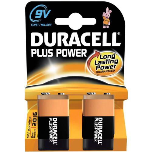 Duracell Duracell 9 V Plus Power Alkaline Type Battery (Pack of 2)