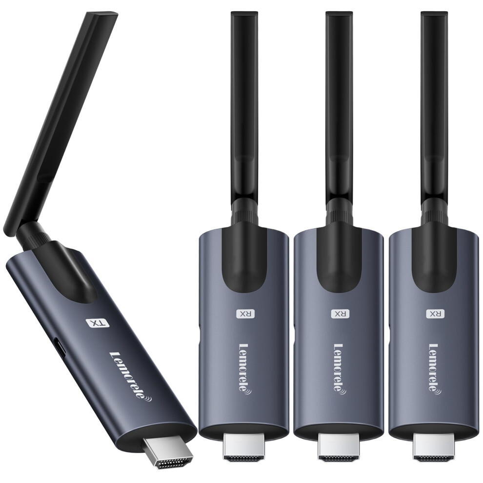 Lemorele Wireless Hdmi Transmitter And 3 Receivers,Support Wireless Receiving App Tutuplay 5G 656Ft 1080P Hd,For Streaming Video&Audio To Hdtv/Projec 5006364403261