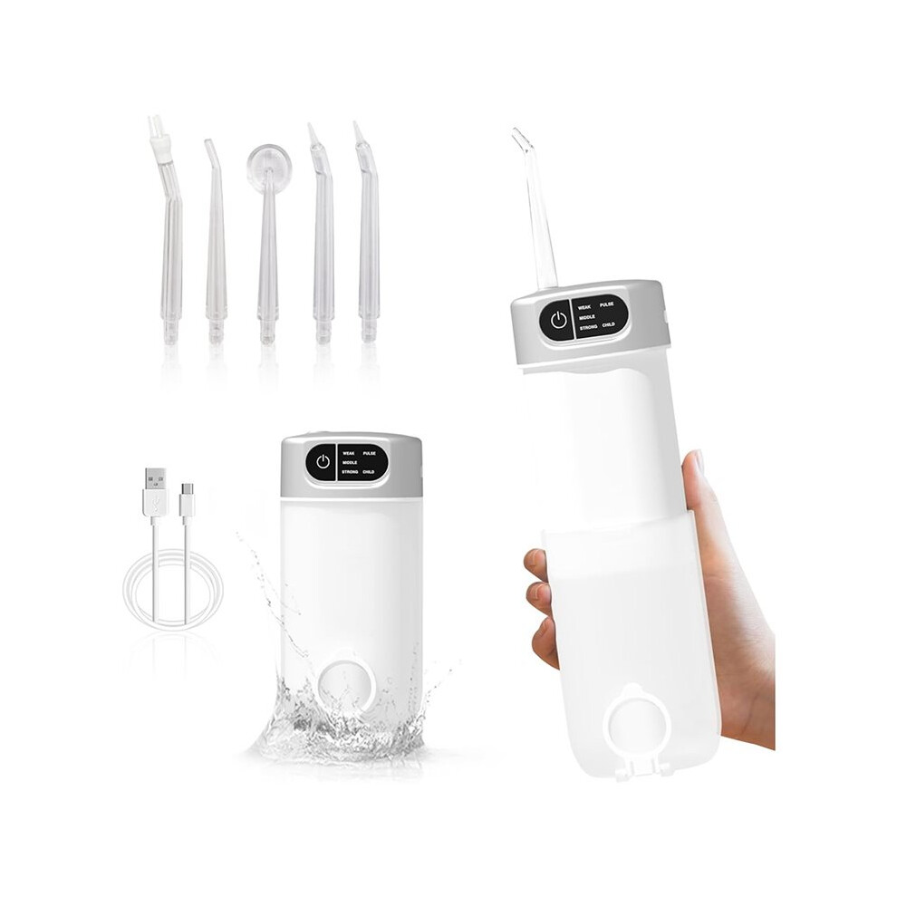 Water Flosser 5-Mode Oral Irrigator with 5 Nozzles 300 Ml Water Tank, IPX7 Waterproof, Home and Travel Water Flosser