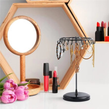 Iron Jewelry Rack, Rotating Necklace Display Rack, Jewelry Storage Rack, Suitable for Earrings, Bracelets, Etc A