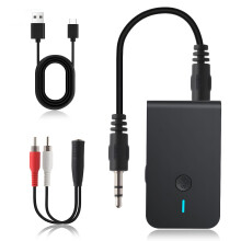 Upgraded Bluetooth 5.4 Transmitter Receiver 2 in 1 Wireless Audio Adapter for Home Audio Car Stereo with 3.5mm RCA Jack Dual Connection to 2 Phones L