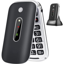 Melefon 4G Folding Mobile Phone for Seniors, Unlocked Mobile Phone with Large Buttons 2.4 Inch Screen Colour Display, SOS Emergency Button Charging S