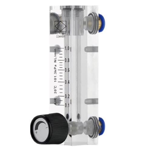 New LZM-4T Acrylic Flow Meter 0.05-0.5LPM 6mm Adjustable Panel Mount Gas Rotameter Variable Area Air Flow Controller 1