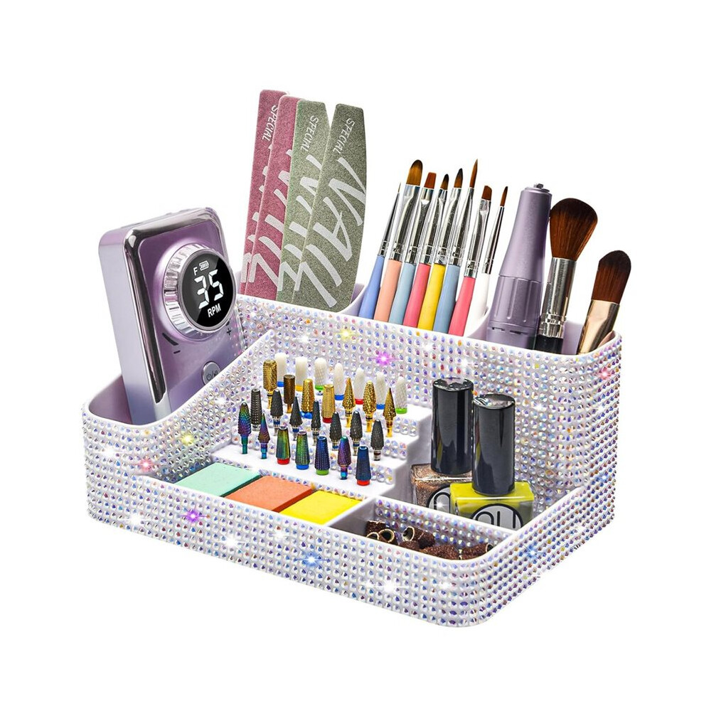 Nail Drill Holder,28 Holes Drill Bit Holder for Nails,Professional Nail Tool Organizer,Nail Desk Organizer for Nail Tech