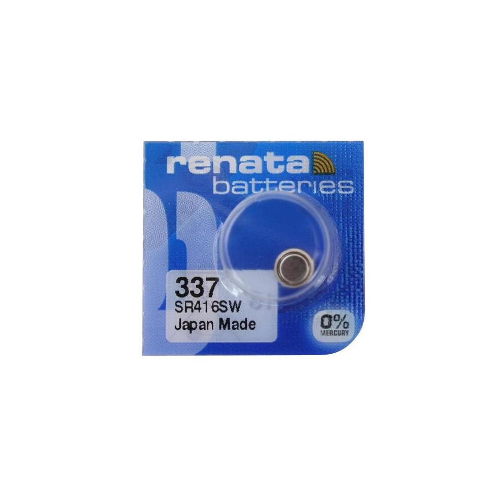 Renata 337 Sr416sw Sb Oxide Watch Battery, 1.55 V, Blister Pack Silver 5005806784258