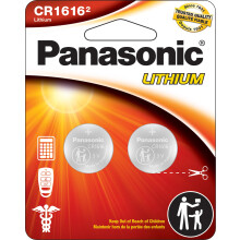 Panasonic CR1616 3.0 Volt Long Lasting Lithium Coin Cell Batteries in Child Resistant, Standards Based Packaging, 2-Battery Pack