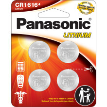 Panasonic CR1616 3.0 Volt Long Lasting Lithium Coin Cell Batteries in Child Resistant, Standards Based Packaging, 4-Battery Pack