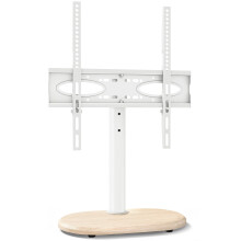 TVON Universal TV Stand for 26–60 inch TVs, Height Adjustable Swivel Table Top TV Stand with Round Base, White Oak TV Pedestal, Holds up to 40kg, Ma