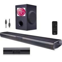 LG SQC1 Bluetooth 2.1 Channel 160W Soundbar with Wireless Subwoofer, remote and Optical connection - Black