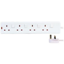 PRO ELEC PELB1752 4 Gang Individually Switched Extension Lead 10m, White