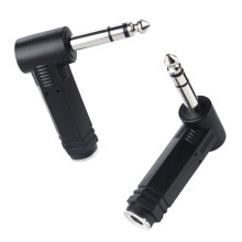 Cable Matters 2-Pack 6.35 mm Jack Right Angle TRS Adapter - 6.35mm Jack Right Angle Adapter/Straight to Right Angle 6.35 mm TRS Audio Connector for P