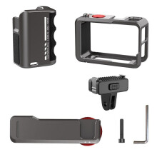 For Action 4 5 Pro Metal Camera Cage Expansion Adapter with Handle Grip Set Protective Aluminum Housing