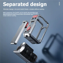 For Action 4 5 Pro Metal Camera Cage Expansion Adapter with Handle Grip Set Protective Aluminum Housing