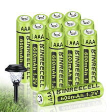 KINREECELL Ni-MH Rechargeable AAA Batteries High Capacity 1.2V Pre-Charged Triple A Battery for Garden Lights, Outdoor Solar Lights, Battery String L