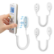 2-Pack Magnetic Remote Control Holders with Spring Ropes - Safely Secure Remotes & Small Items, Wall-Mount with Adhesive, Anti-Loss, Rapid Adsorption