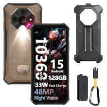 Ulefone Armor X16 Rugged Smartphone, 10360mAh 33W AI Phone, 48MP+20MP Night Vision, 128GB/2TB, MTK G91, Android 15, 6.56" 3 Card Slots, NFC IP68/69K
