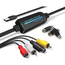 Fulfalic VHS to Digital Converter -1080p USB 2.0 Capture Card- Convert VHS, Mini DV, Hi8, DVD & VCR to Digital for Mac/Windows