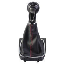 For 5 6 6 VI MK5 MK6 New Gear Shift Knob MT Lever Change Stick with Gaiter Boot Cover Red 5 Speed