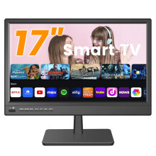 ZOSHING 17 Inch Smart TV,Small Television with HDMI Input,Built-in Digital Tuner/USB-Supports Wall-Mounted-for Bedroom,Kitchen,RV - Includes Remote C