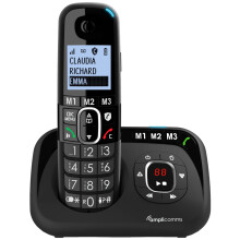 Amplicomms Big Tel 1580 Single Cordless Big Button Phone for Elderly with Answer Machine - Loud Phones for Hard of Hearing - Hearing Aid Compatib