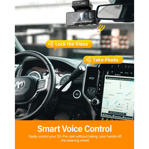 IIWEY D2 Pro Dash Cam Front and Rear 4K, Built-in 2