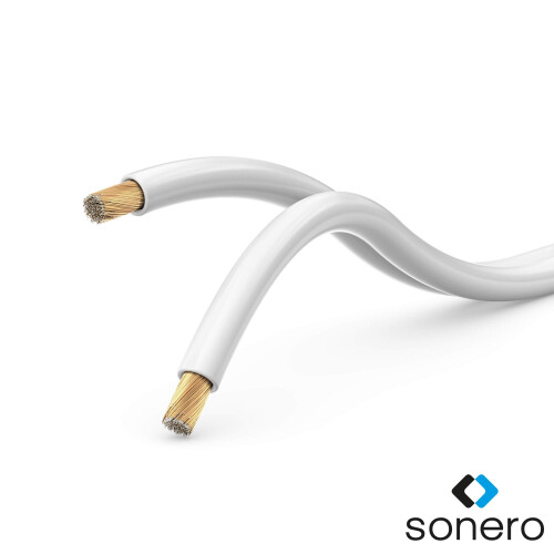 Sonero 20 m 2 x 4.00 mm² CCA Speaker Cable White 1