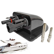 Dubbelgats Kabeldoorvoerbus voor Zonnepanelen, Gebogen Kabelconnector, Waterdicht, Geschikt voor Campers en Caravans, Zwart