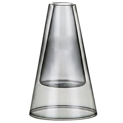 Double Layer Triangle Glass Aromatherapy Bottle Essential Oil Storage Containers Hydroponic Flower Home Decorations B