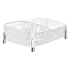 Glacier-Print Desktop Makeup Organizer with Legs Clear Lipstick Split Vanity Storage Organizer Makeup Organizer Box A
