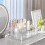 Glacier-Print Desktop Makeup Organizer with Legs Clear Lipstick Split Vanity Storage Organizer Makeup Organizer Box B 6