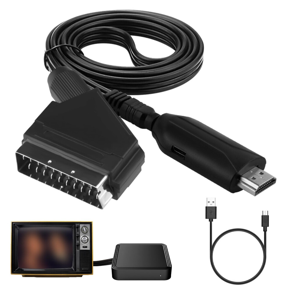 Scart To Hdmi Converter With Usb Cable - All-In-One Hd 720/1080P Input/Output For Hdtv, Stb, Vhs, Xbox, Ps3, Sky, Blu-Ray 46324177
