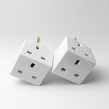 2 Way 3 Pin Power Plug Adaptor Splitter 13A Multi Wall Plug Cube 3 pins Socket Splitter Extension Plug adaptor UK Socket Splitter Block for Kitchen,