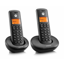 Motorola E202 Cordless Landline House Phone, Home Phone, Nuisance Call Blocking, Do Not Disturb Button, Amber Backlit Display, Twin Handset Pack