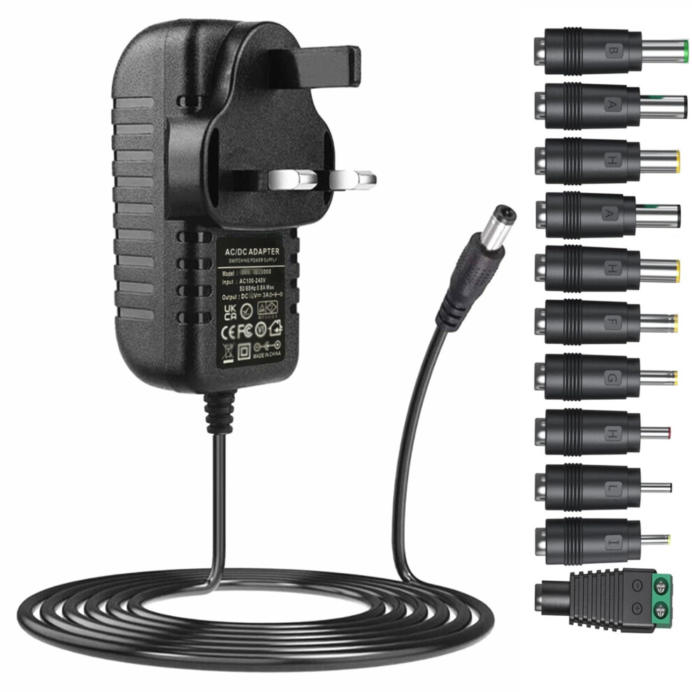 15V Power Supply Ac Adapter Dc15v 3Amps Power Cord With 11 Changeable Dc Plugs Ac230v To Dc15volt 3A 2.5A 2A 1.5A 1A 500Ma Power Adapter 15V Charger 5002162750170
