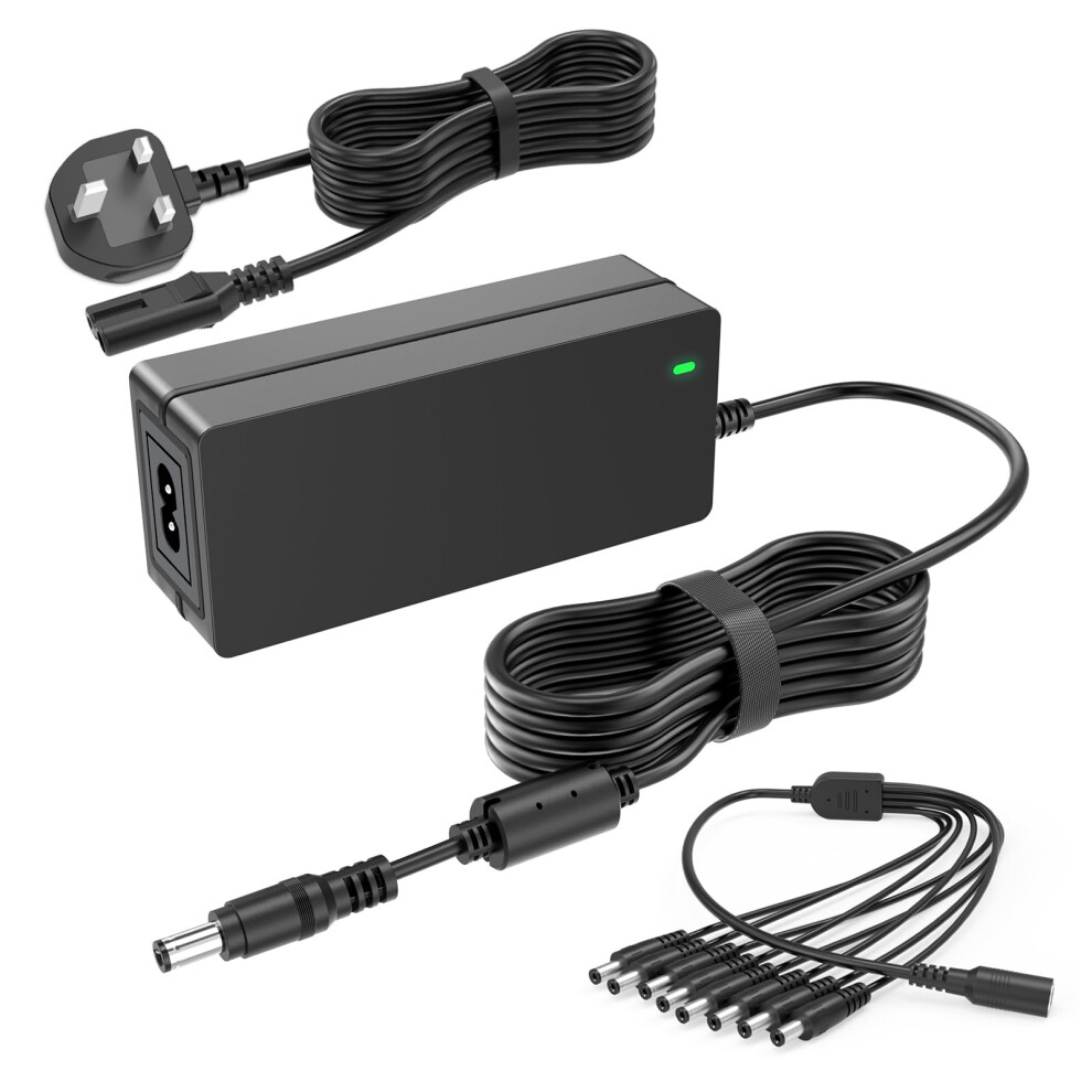 Cctv Camera Power Supply, 12V 5A Power Supply, With 8-Way Splitter Cable 5009918873954