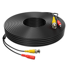 MaxSell BNC Security Camera Cable, 5-50M Length, Compatible with DVR/CCTV/AHD/CVI/TVI Systems, Black (10M)
