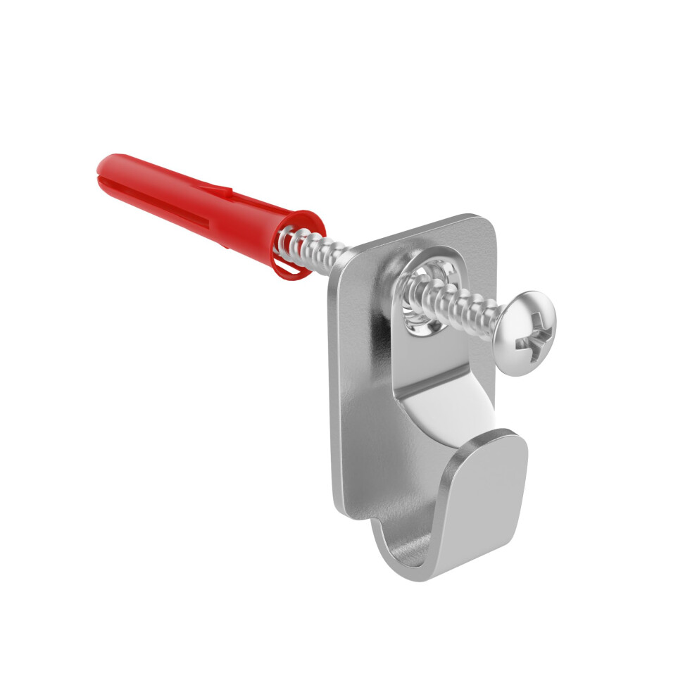 Ikon Picture Hooks Heavy Duty Steel Safety Picture Frame/Mirror/Canvas Hooks With Screws And Plugs For Solid Wall (Pack Of, 6)