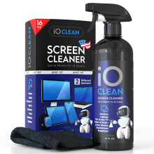iO Clean Screen Cleaner Spray (16oz - 473ml) – Professional Cleaning Kit for LCD LED OLED TV, Smartphone, iPad, Laptop, Touchscreen and Computer Mon