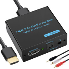 HDMI Audio Extractor 4K x 2K@30Hz HDMI to Optical Audio Adapter HDMIto Spdif Toslink and 3.5mm L/R Stereo Audio Converter Support DTS-HD/3D /Blue-Ray
