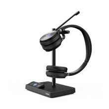 Yealink WH62 Entry Level, Plug & Play Binaural DECT Wireless Headset with Yealink Acoustic Shield Technology & 2 x Micro USB 2.0 Ports (Optimised for