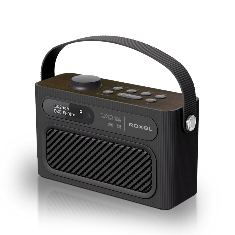 Roxel Rdr-40 Stereo Dab/Dab+ Digital And Fm Radio Portable Wireless Speaker With Dual Alarm Clock Function, Usb & Micro Sd Mp3 Playback Function, 3.5
