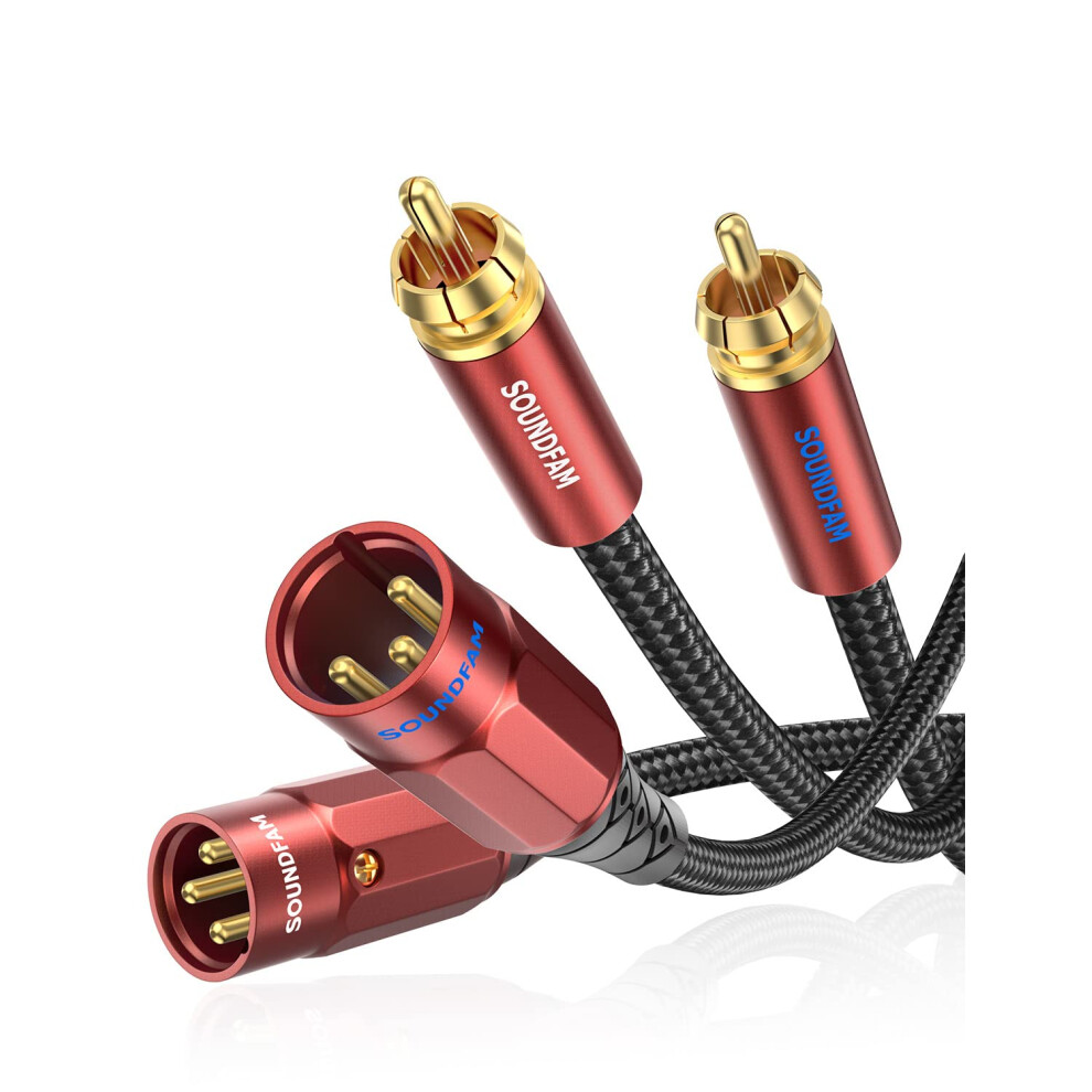 Soundfam Premium Dual Xlr To Rca Cable 8M, 2 Xlr-Male To 2 Rca-Male Unbalanced Interconnect Audio Cable - Wine Red 80663348