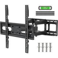 ELIVED Full Motion TV Bracket, Swivel & Tilt Mount for 26-70 Inch LCD, LED, OLED TVs (Max. VESA 400x400mm, 45kg), Extends Double Arms, EV1001
