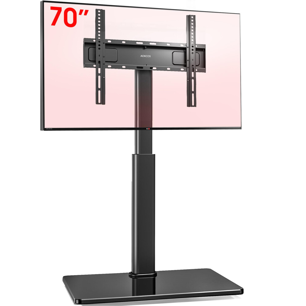 Aokcos Tv Stand Tv Floor Stand For 32-70 Inch Tvs,Tilting 12 & Swivelling 60& Height-Adjustable 1350Mm,Max Vesa 400 X 400Mm 40 Kg