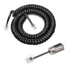 Uvital 1 Pack Landline Handset Cord Detangler - 10Ft Uncoiled (1.2 Ft Coiled) and 360 Degree Rotating Swivel Cord (Black)